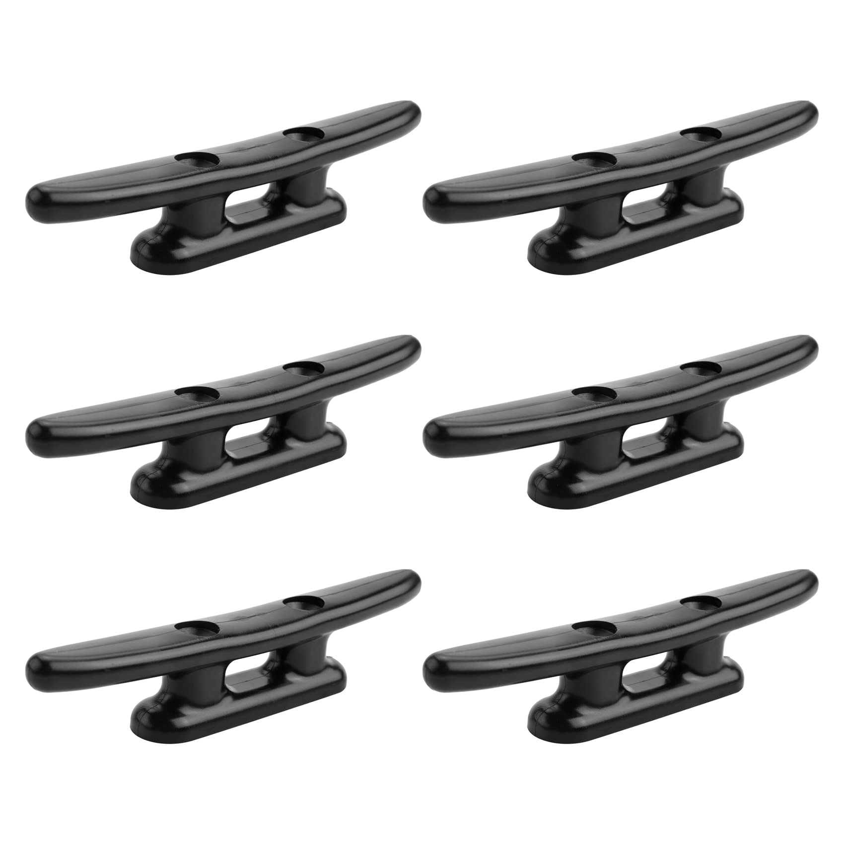 Tokiudeeir 6 Pcs Black Boat Cleat Kayak Cleats Boat Dock Cleats Kayak Canoe Cleat 4 Inch Nylon Cleats for Boat Mooring Accessories