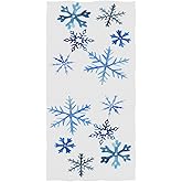 Pfrewn Watercolor Blue Snowflakes Hand Towels 16x30 in White Cotton Christmas Winter Bathroom Towel Ultra Soft Highly Absorbent Towel Xmas Bathroom Decor Gifts
