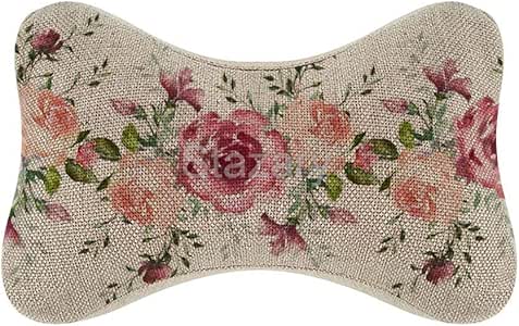 Amazon Com Stazary Pink Flowers Leaves Car Neck Pillow Bone Shape