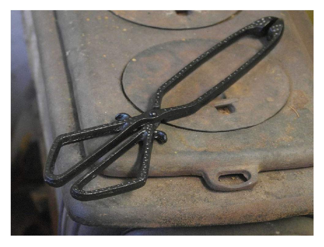 green county hardware Black Iron Scissor Coal Tongs 13" Fireside Fireplace Fire Companion