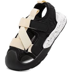 zaxunai Summer Toddler Closed Toe Sandals for Boys Girls Kids Quick Dry Outdoor Shoes Breathable Mesh Sport Sandals Non Slip