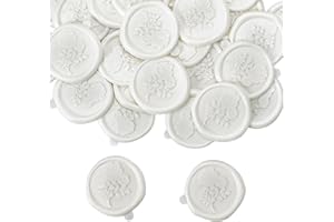 Berirexrion White Wax Seal Stickers - 30 PCs Rose Self Adhesive Envelope Seal Stickers Floral Wedding Party Invitation Wax Sealling Stamp Letter Envelope Craft Gift Wrapping Christmas Thanksgiving