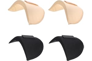 FIVEGOGO 2 Pairs Set-in Shoulder Pads Thickness 1.5cm Breathable Sponge Pads High Low Shoulders Enhancer for Women Men Clothes Blazer Suit Coat Jacket Shirt Sewing Supplies(Black & Skin & White) (Black+Skin)