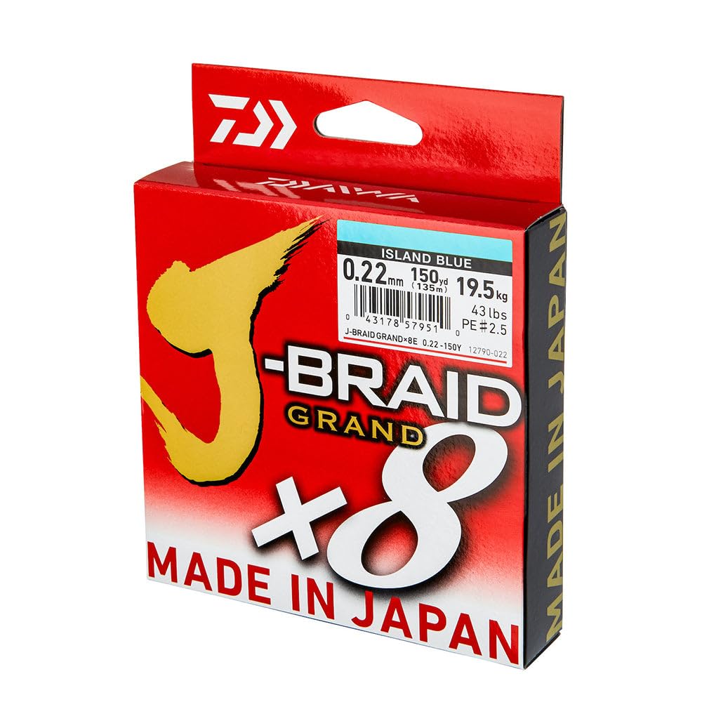 Daiwa Tresse 8 Brins J-Braid Grand X8-270m - PE.2 - D.0.20mm - R.16kg-35lb - Bleu - 12796120