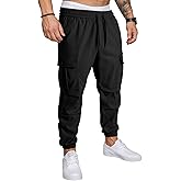 JMIERR Mens Casual Cargo Joggers Pants Elastic Waist Drawstring Stretch Relaxed Fit Work Pants Tapered Sweatpants
