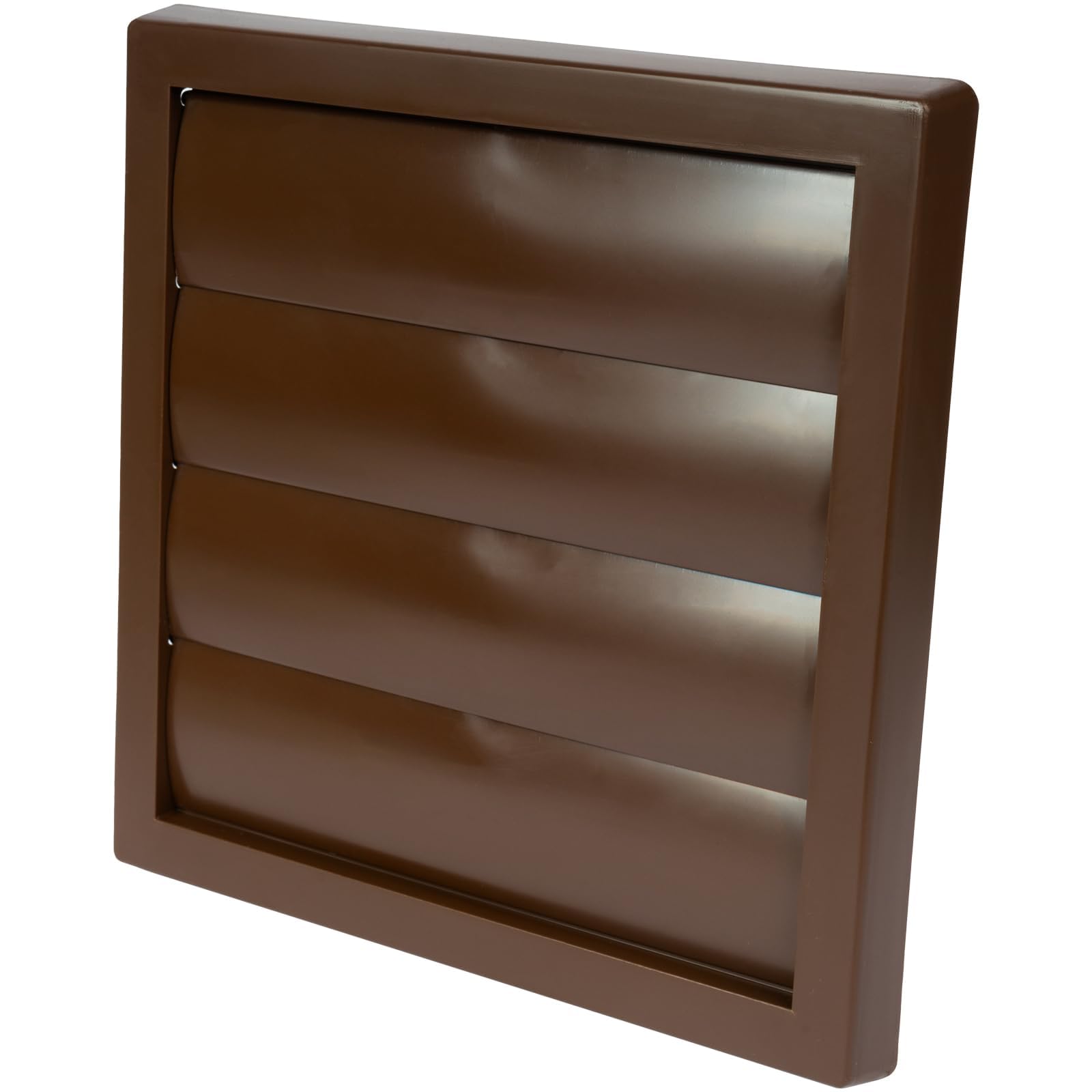 Vent Systems Ø6" Inch Brown Plastic Exterior Vent Cover – Heavy-Duty Louvered Grille with Mesh Screen, Airflow Shutter – for Dryer Vents, Garage, Outdoor Walls – Weatherproof HVAC Exhaust Hood