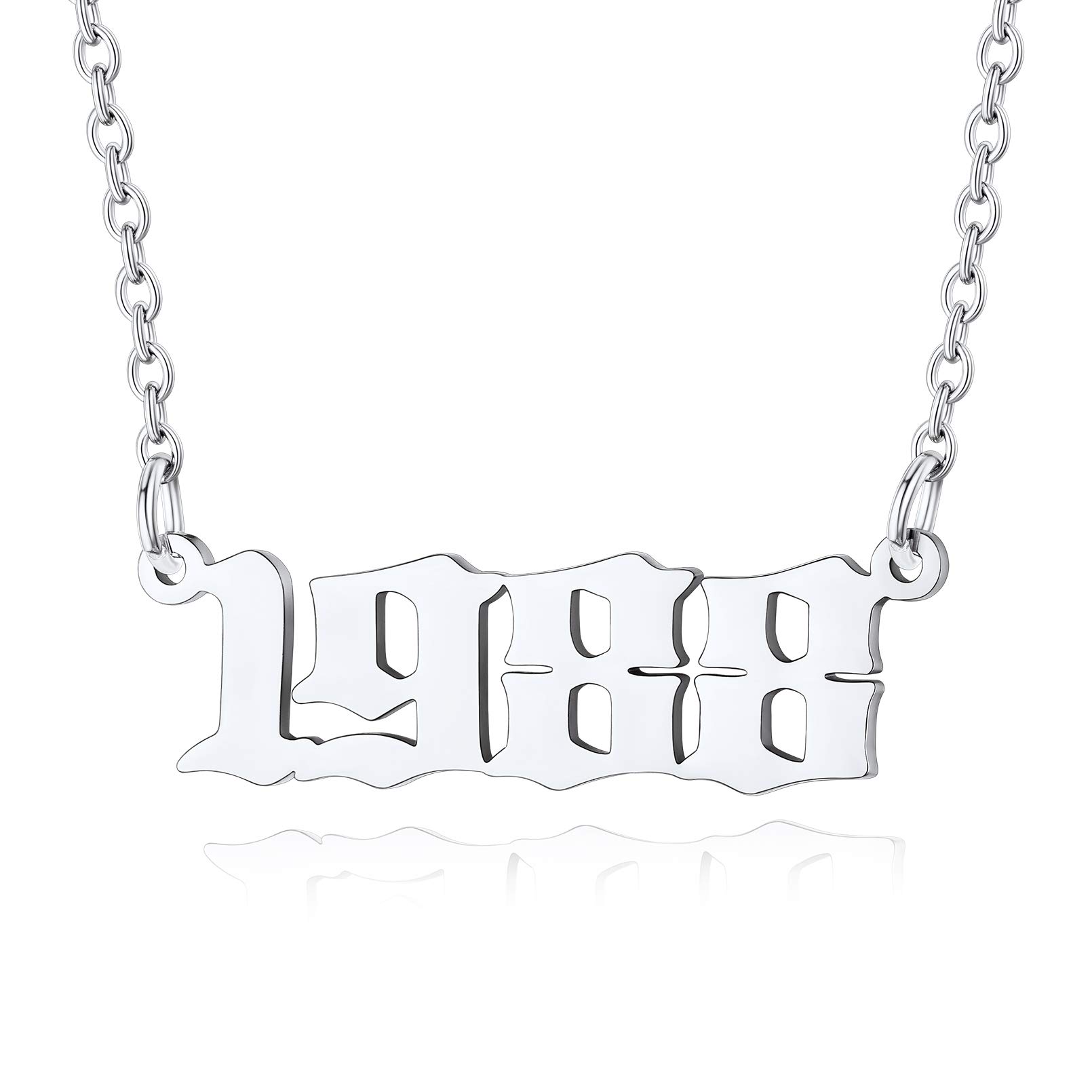 Custom4U Mum Birthday Gifts Necklace 316L Stainless Steel 1988 Birthyear Necklace — image 1