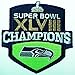 Seattle Seahawks Patch Super Bowl XLV III Logo Football Jersey Iron on Patch Embroidered Iron on Hat Jacket Hoodie Backpack Ideal for Gift / 10.2cm(w) X 10.2cm(h)