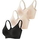 Vinfact 3 Pack Womens Wireless No Underwire Comfort Soft Bras Pullover Jelly Support Seamless Sleep Tshirt Everyday Bralette