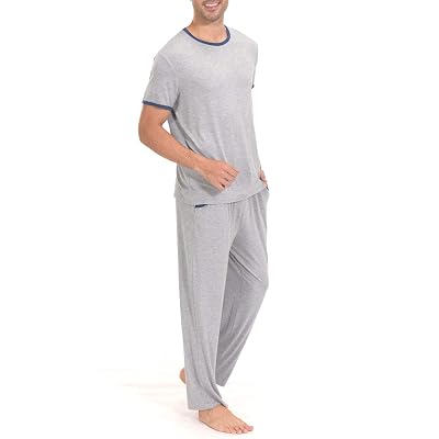 Mens Pyjama Set Short Sleeve Cotton 