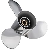Qiclear OEM Upgrade 13 1/2 x 14 -K Series Stainless Steel Propeller for Yamaha Outboard Motos 60-115 HP, 15 Spline Tooth, RH
