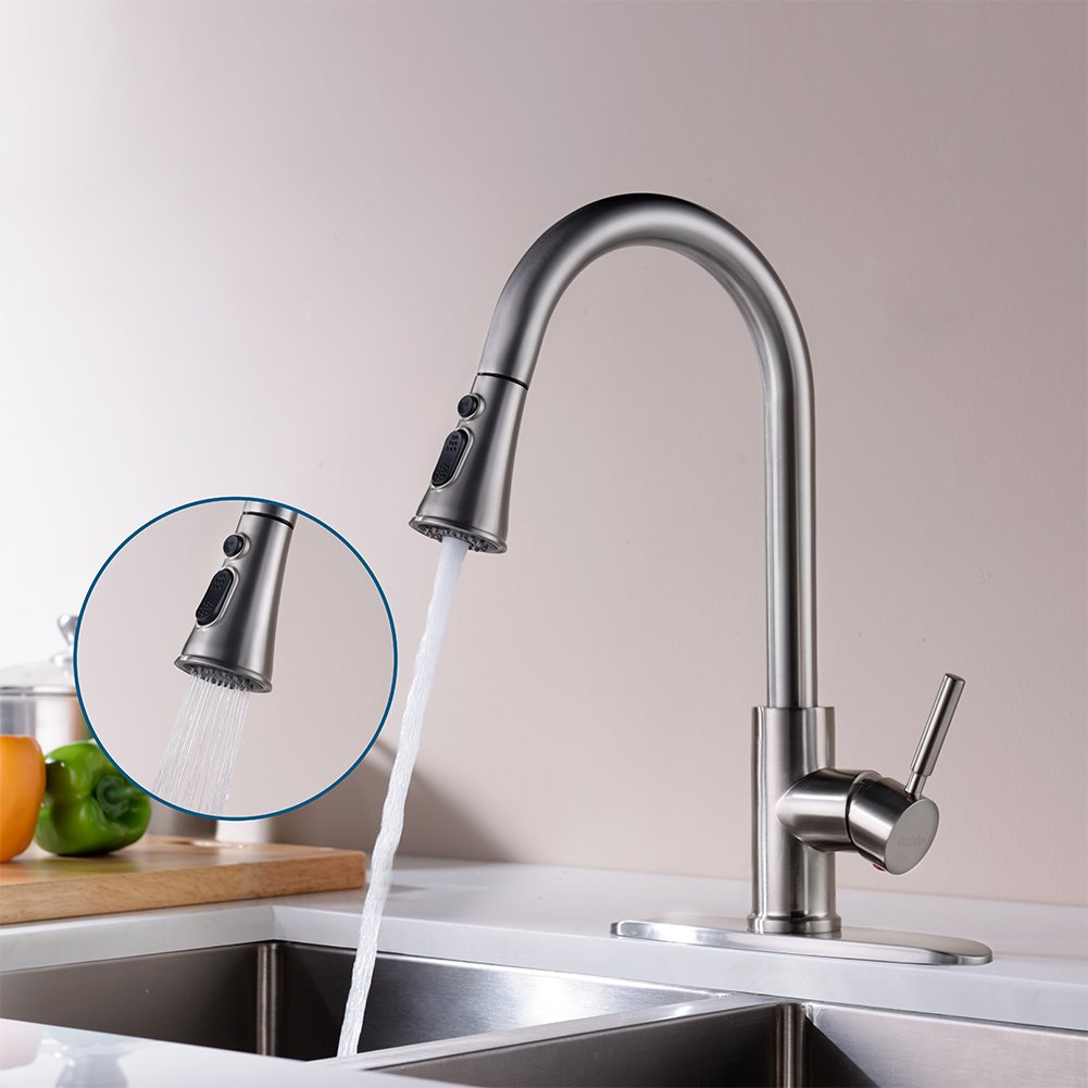 Kitchen Faucets with Pull Down Sprayer Kablle Commercial Single