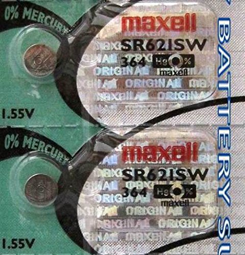 2 x MAXELL SR621SW 364 D364 602 1.55v Silver Oxide Button Cell Watch Battery - Official Genuine Maxell