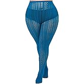 ANNTXL Stripe Lace Pattern Plus Size Tights High Waist Velvet Pantyhose Lace Fishnet Stockings Leggings