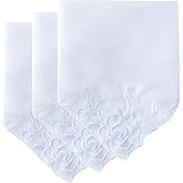 CoCoUSM Ladies Handkerchiefs with Lace Pure Cotton Womens Hankies