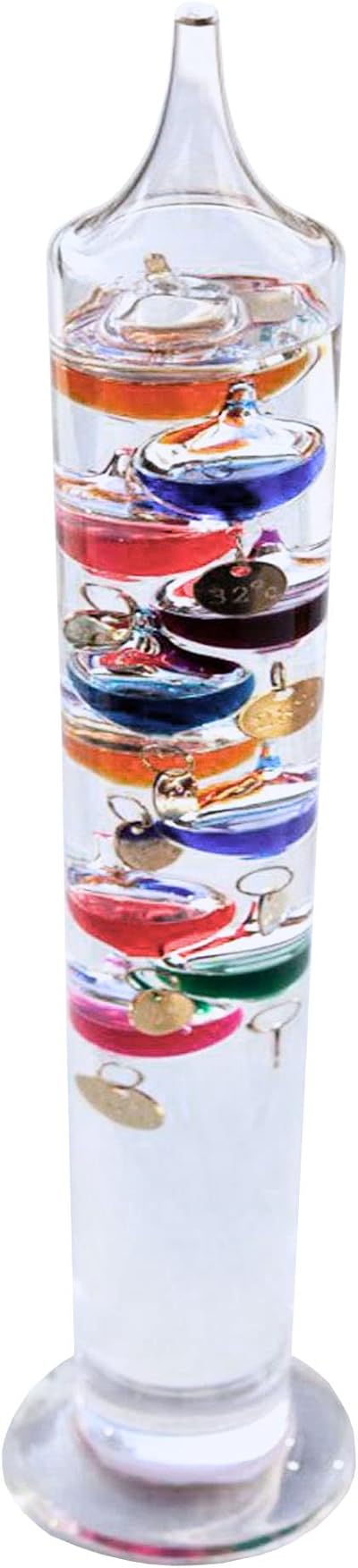 Thorness 44cm Tall Galileo Thermometer with Ten Floating Globes