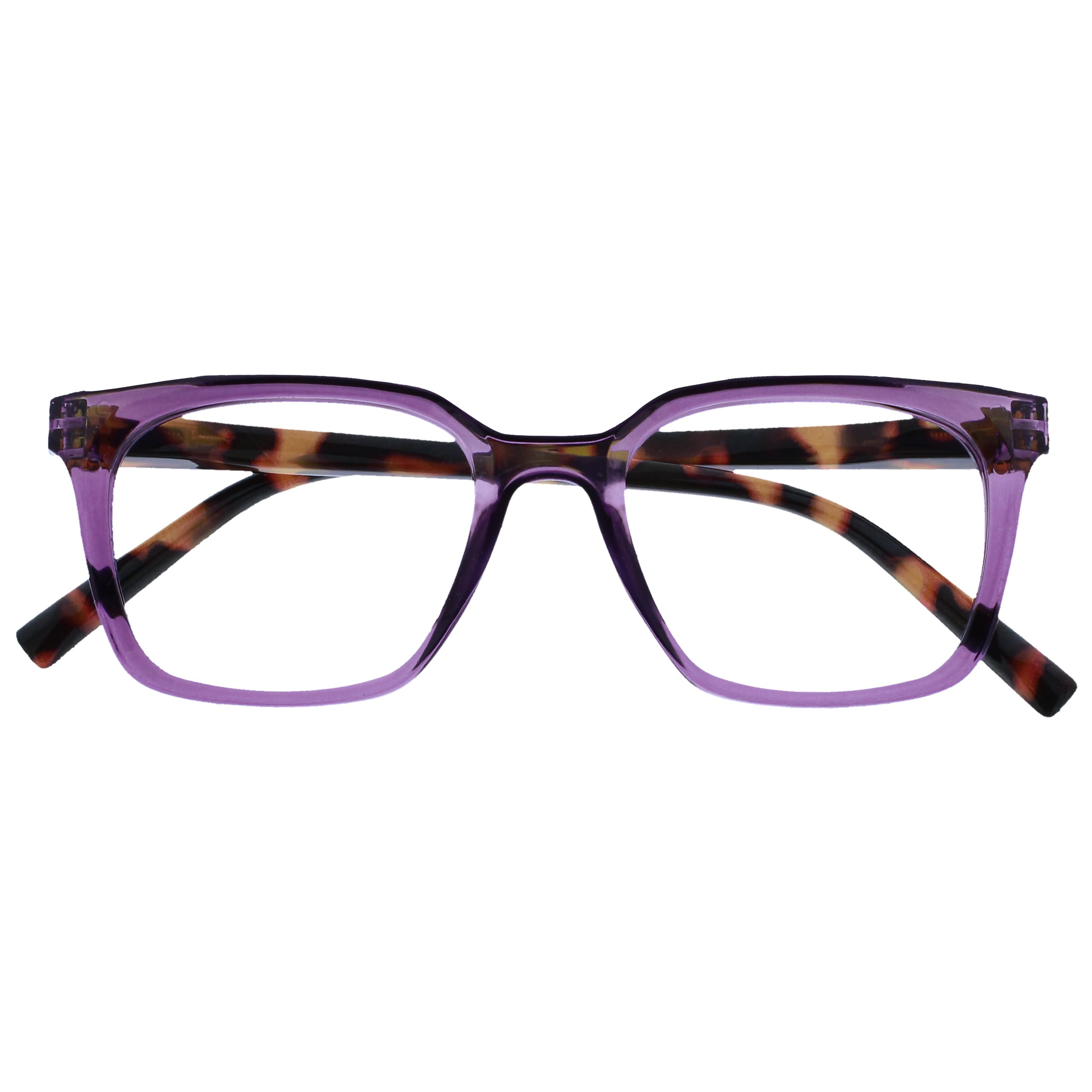 OPULIZE KOI Reading Glasses - Large Rectangular Frame - Purple - Mens Womens - Spring Hinges - R50-5 - +3.50