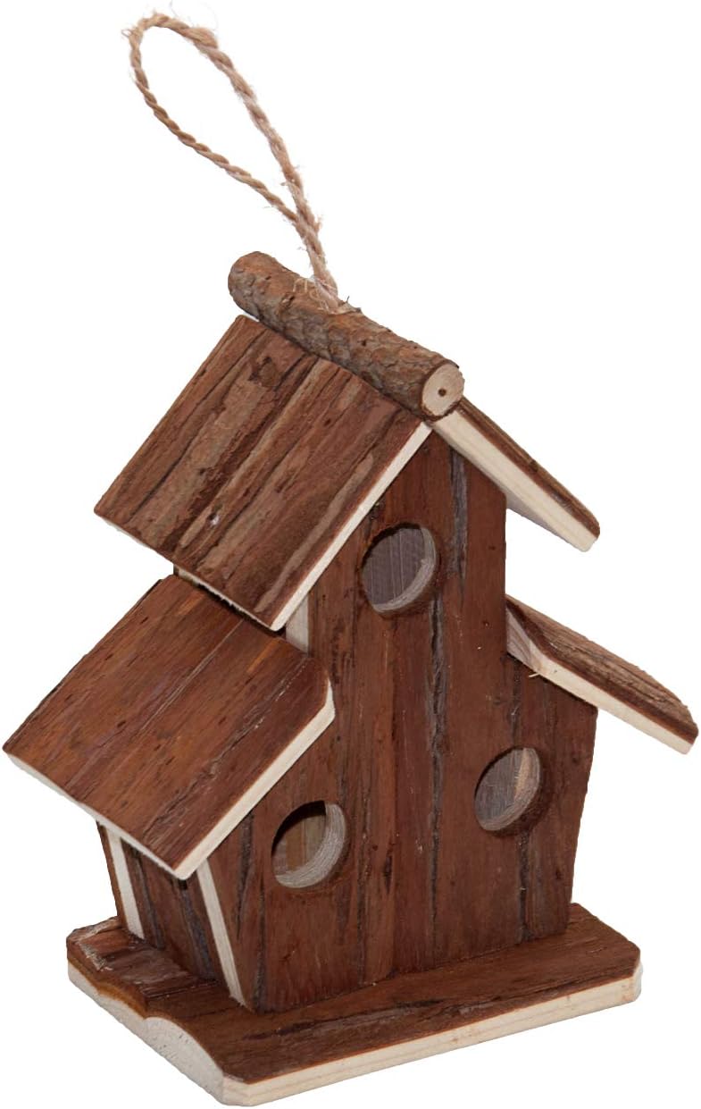 Flying Spoon Wooden Bird Houses, Handmade Hanging Birdhouse for Indoor & Outdoors Decor Garden Patio Decorative for Bluebirds, Wrens & Chickadees (3 Holes) : Garden & Outdoor