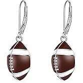 Rnivida Sports Earrings with 925 Sterling Silver Leverback,Football Earring,Basketball Earring,Soccer Earring for Women Jewelry Gifts