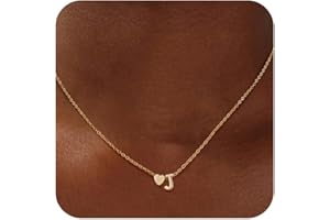 SCTHCS Gold Initial Necklaces for Women 14K Gold Plated Heart Charm Letter A-Z Pendant Dainty Necklace Trendy Heart Necklaces for Women Birthday Christmas Gifts Jewelry for Women