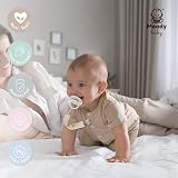 Moody Baby Organic Cotton Muslin Dummy Clips Pacifier Chain 4 Pack Tan Beige view 4
