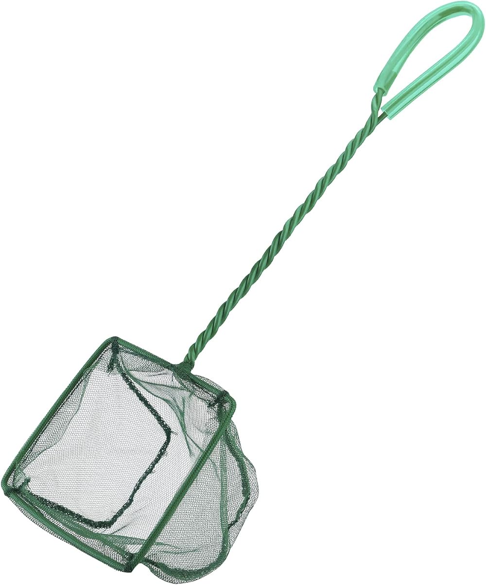 Uniclife 10 cm Aquarium Net with Braided Metal Handle Fine Mesh Scraper Net