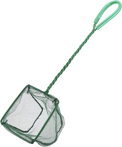 Uniclife 10 cm Aquarium Net with Braided Metal Handle Fine Mesh Scraper Net