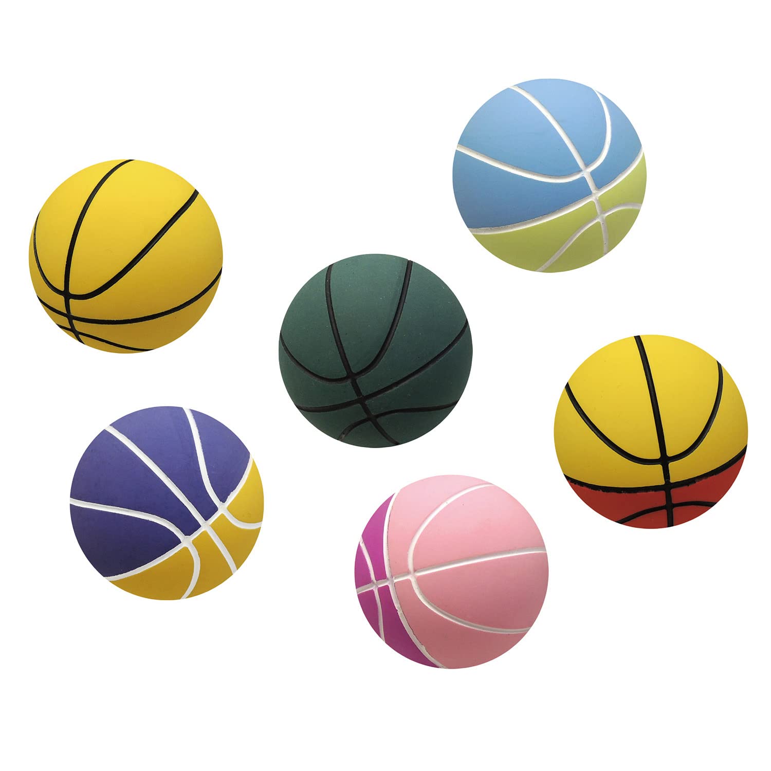 Kenisy [6pcs Pack, Random Color] Down Ball | Australian Handball | Kid Bouncy Balls 60mm Mixed Color Party Game Bag Filler for Children | Down Ball Set