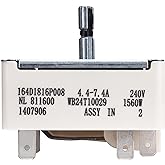 WB24T10029 Infinite Surface Burner Control Switch Fits GE 6" Electric Range | For 6" Surface Element; Fits Kenmore, Hotpoint for Electric Range. Replaces 769696,AP2024076,AH236754,EA236754,PS236754