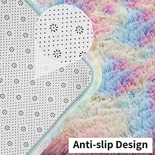 Fluffy Shag Area Rugs for Bedroom 4x6 Feet, Soft Fuzzy Shaggy Rugs for