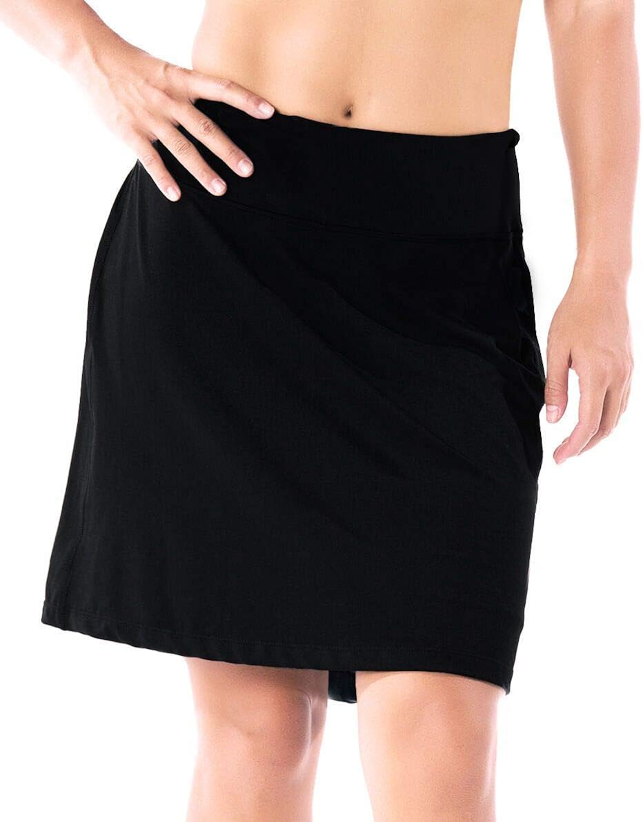 Yogipace Women's UV Protection 17" Long Tennis Running Golf Skort Active Skirt: Clothing