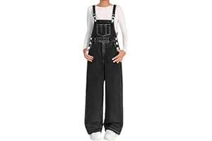 Girls Denim Overalls Teen Jean Dungarees Pants with Buttons Kids Sleeveless Straight Jeans Jumpsuit Bib Long Rompers