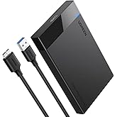 UGREEN Hard Drive Enclosure, 2.5 Inch Hard Disk Case HDD SSD Reader, USB 3.0 to SATA Cable for 9.5mm 7mm SATA III II I, Suppo