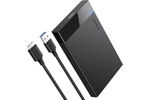 UGREEN Hard Drive Enclosure, 2.5 Inch Hard Disk Case HDD SSD Reader, USB 3.0 to SATA Cable for 9.5mm 7mm SATA III II I, Suppo