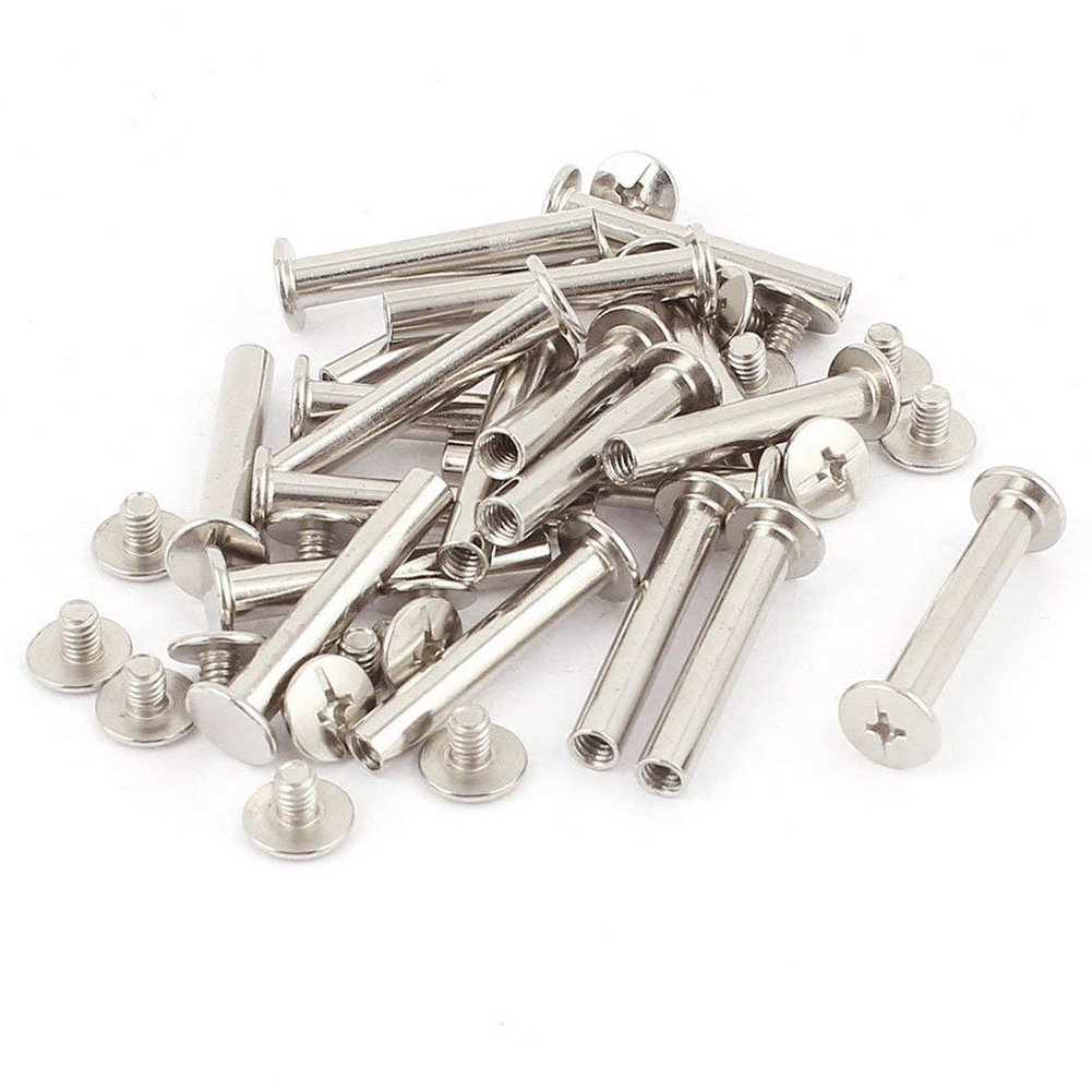 Rivets DIY & Tools Silver Tone INCREWAY 30 Sets Binding Chicago Screws