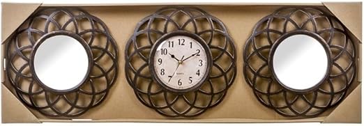 Dcasa - Juego 2 Espejos de Pared y Reloj clásicos para decoración Clasicos:  Amazon.es: Hogar