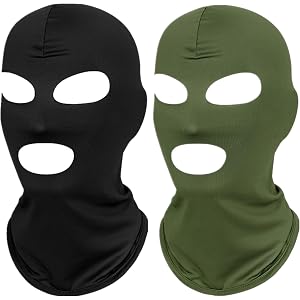 WYSUMMER 2Pcs Full Face Mask,2Hole/3Hole Black Thin Balaclava Seamless Mask | Balaclava Covering Full Face Covering for Men W