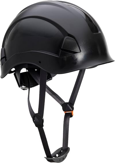 Portwest PS53 Safety Hard Hat Unvented ABS Shell 6 Point Harness Black