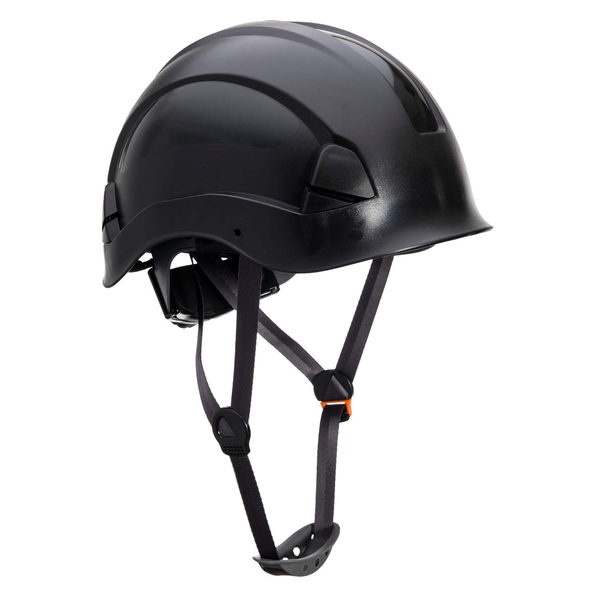 Portwest PS53 Safety Hard Hat - Height Endurance Lightweight Construction Safety Helmet Unvented ABS Shell with 6 Point Harness, Black