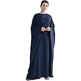 Women Muslim Abaya Dress 1Piece Bat Sleeve Islamic Maxi Robe Fashion Jilbab for Women Eid Kaftan Muslim Robe