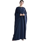 Women Muslim Abaya Dress 1Piece Bat Sleeve Islamic