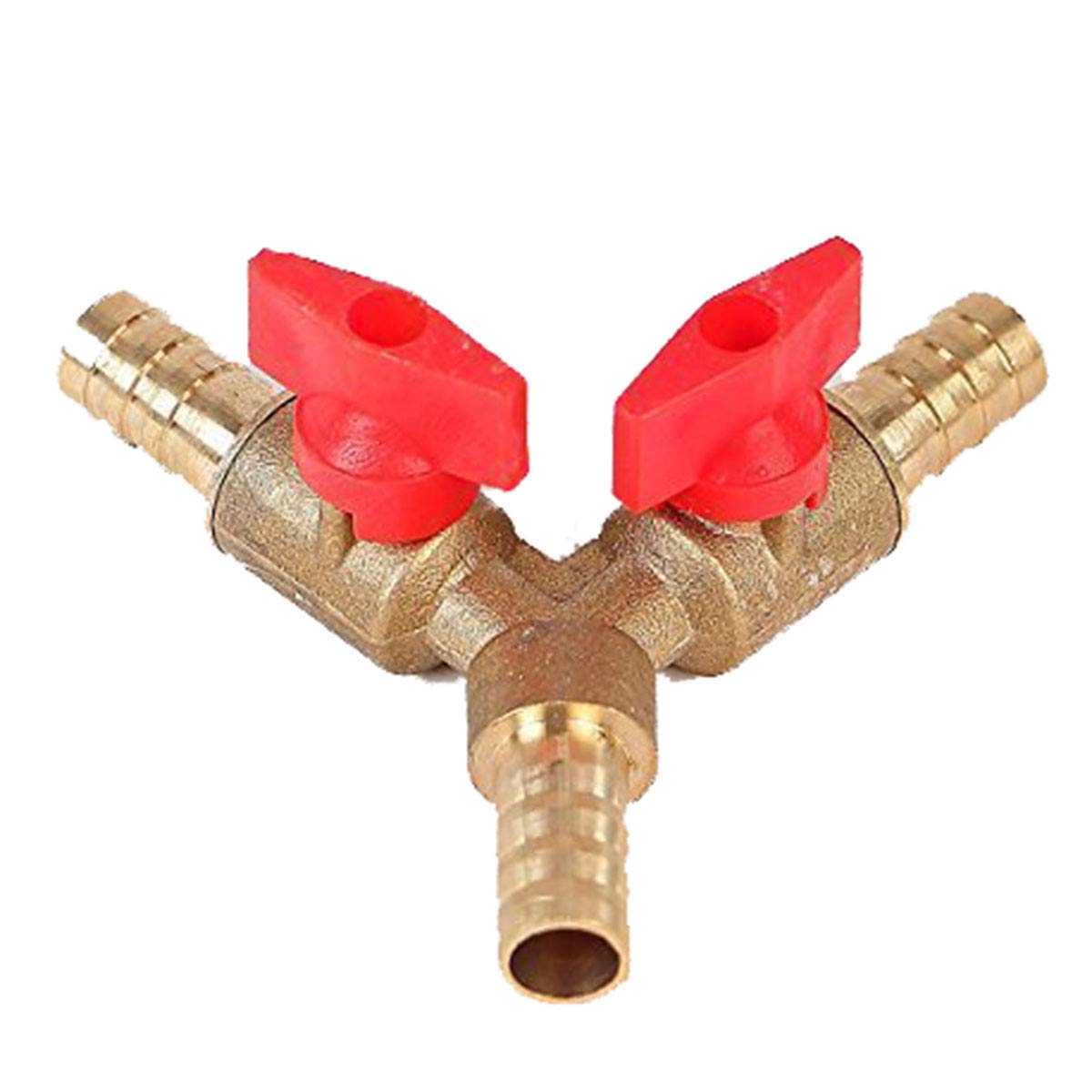 Soytich 2-Way Y-Distributor 10mm - with Shut-Off Valves for Taps, Garden Hose (YV04)