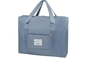 DEBAISHI Travel Tote Bag,For Spirit Airlines Personal Item Bag 18x14x8 Foldable Travel Duffel Bag Tote Lightweight Weekender Overnight Carry on Luggage Bag for Women and Men (C-Blue-Double layer with lining)