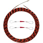 VGongTech 1/5" 50ft Fish Tape Cable Puller Cable Rods Kit 15M PET Electrical Cable Puller Through Wall Wire Guide Device Threader Fish Cable Fastener