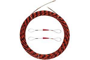 VGongTech 1/5" 50ft Fish Tape Cable Puller Cable Rods Kit 15M PET Electrical Cable Puller Through Wall Wire Guide Device Threader Fish Cable Fastener