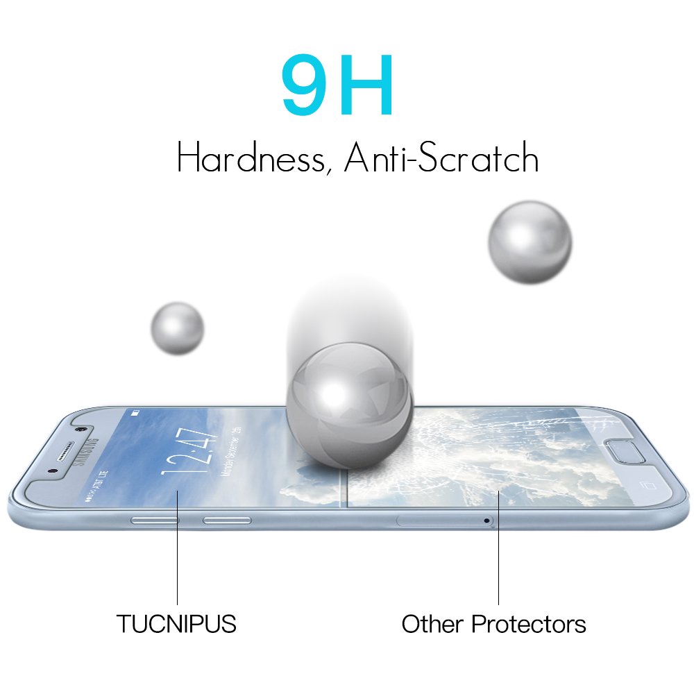Panzerglas Schutzfolie für Samsung Galaxy A5 2017,[2 Stück] TUCNIPUS Galaxy A5 2017 Panzerglasfolie-3D Touch Kompatibel, 9H Härte, Anti-Öl, Kratzer,Blasen und Fingerabdruck Displayschutzfolie für Samsung Galaxy A5 2017