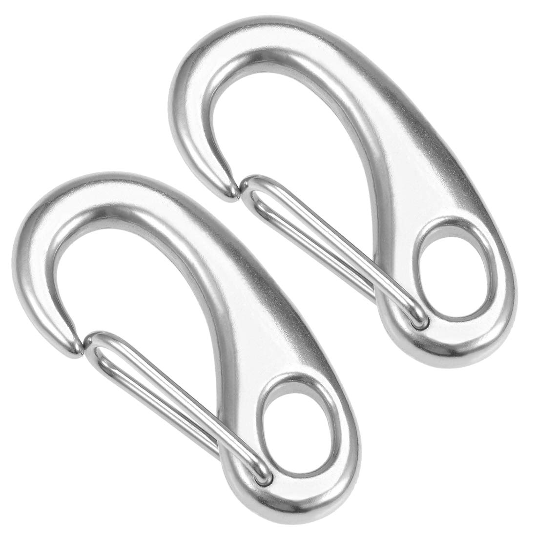 sourcing map Spring Gate Snap Hook 70mm/2.75", 304 Stainless Steel, for DIY Crafts Keychains, Pack of 2