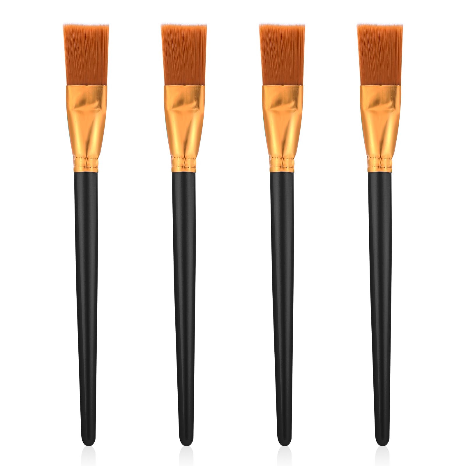 Photo 1 of 4 Pcs Acrylic Paint Brushes 1 Inch Flat Paint Brushes Large Craft Paint Brushes Artists Professional Art Paint Brushes for Acrylic Painting Watercolor Gouache Oil Face Body Art