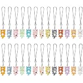 WEBEEDY 26 PCS 13 Styles Cat Phone Charm Includes 14 Luminous Kitten Cell Phone Pendants, Cute Animals Keychain Strap Charms Easy to Install and Remove Hanging Pendant for Backpack, Wallet, Camera Decor