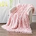Ojia Super Soft Fuzzy Shaggy Mongolian Lamb Faux Fur Throw Blanket Plush Warm Cozy Elegant Long Bedding Cover Chic Decorative for Sofa Floor-50”x 60”,Pink